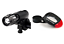 Front focus zoom /& rear solar LED lights set for road city mountain bike bicycle