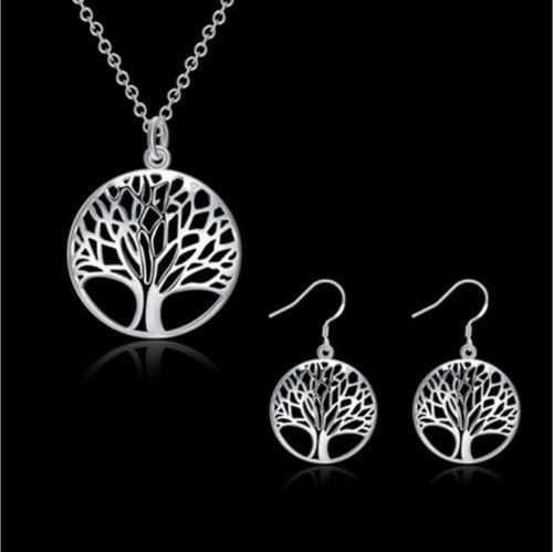 Tree Of Life Earrings Necklace Pendant Jewelry Charm Girl Women Gift Wedding