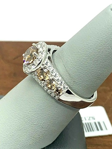 Suzy Levian Engagement Ring Brown Cubic Zirconia Sterling Silver Women/'s SZ 7.5