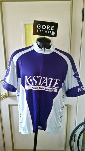 K Kansas State University NCAA Cycling Jersey Bike Wildcats Medium Xl 2XL
