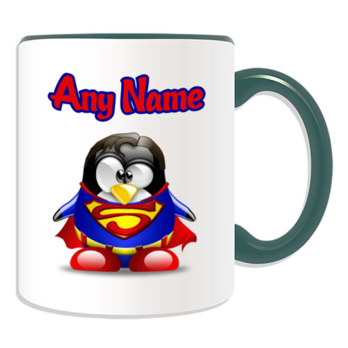 Personalised Gift Penguin Superman Mug Money Box Cup Hero Movie Superhero Film
