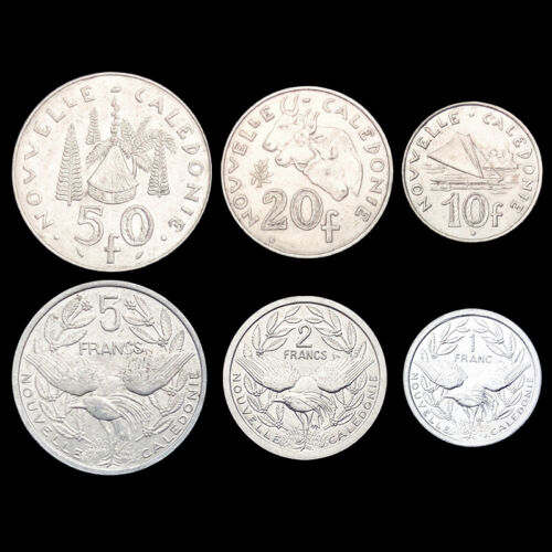 1967-2009 /"1+2+5+10+20+50 francs/" X-2 UNC New Caledonia set 6 coins