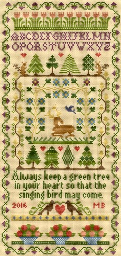 Bothy Threads ~ contati Punto Croce Kit campionatore ~ ~ Green Tree ~ XS2
