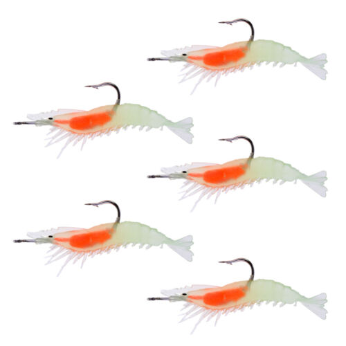 5x Angeln Garneln Hummer Form weichen Fischköder mit Widerhaken