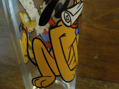 Vintage 1978 Disney Pluto Pepsi Tumbler Glass With Happy Birthday Mickey Mouse 