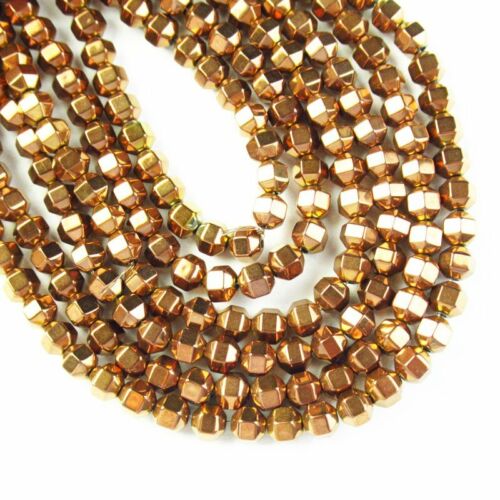 4x4mm Faceted Yellow Hematite Drum Pendant Loose Bead 15.5 " 1Strand A-416TS 