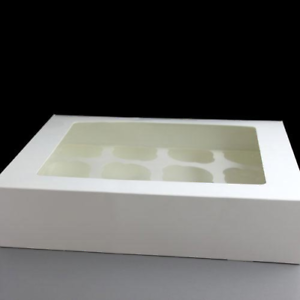 Windowed Cupcake Boxes with 12 Cavity Insert Pack of 25