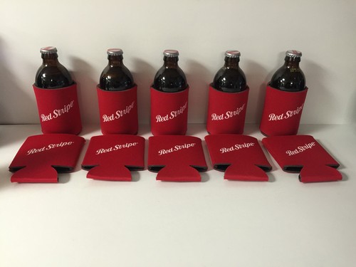 Red Stripe Bottle Can Koozie /"RED/" Jamaica One Koozie 1 New /& Free Shipping