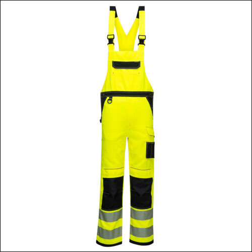 Hi Vis Contrast Bibs and Braces Genuine Overall Workwear FREE Knee-Pads Portwest