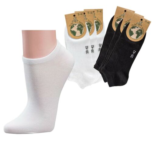 Bio-Baumwolle 3 Paar Sneaker Socken weicher Bund handgekettelte flache Naht 