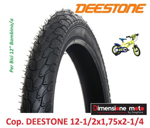 D-818 Nero per Bici 12/" Bambino//a 1 Copertone /"DEESTONE/" 12x1//2x1,75 47-203