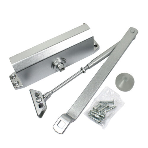 65-85KG Silver Aluminum Commercial Door Closer Two Independent Valves Control