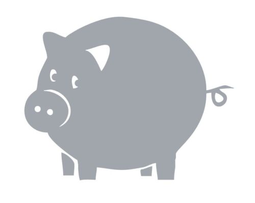 Chalkboard Pig with Curly Tail #578 Decal Made to Order Sticker Stencil 
