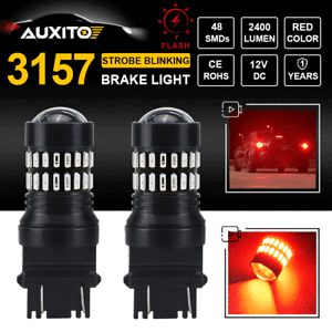 HIGH POWER 48-SMD 3157 3156 Red LED Brake Tail Stop Signal Lights Bulbs For Ford 