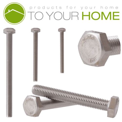 Fully Threaded A2 Stainless Steel Hex Bolts Screws Hexagon Head M12 DIN933