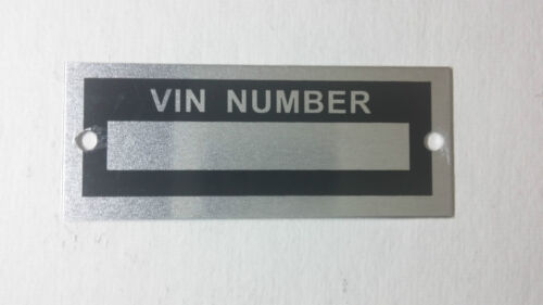 BLANK VIN ID DATA PLATE/TOOLS/FORD HOT ROD PLY CHEVY/ DODGE STREET ROD