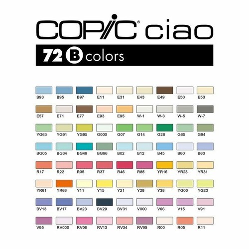 .Too COPIC Ciao Color Comics Markers 72 Colors Set B from Japan DHL shipping