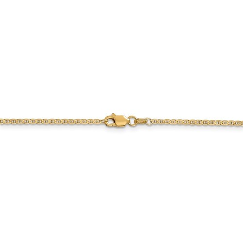 Necklace 14 to 24 Inch Genuine 1.5 mm Flat Anchor Chain in 14k Yellow Gold