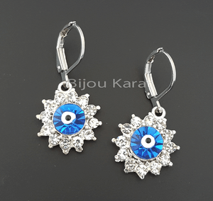 Funkelnde Strass Ohrstecker Küpe Evil Eye Nazar Stern Klappohrringe Ohrschmuck