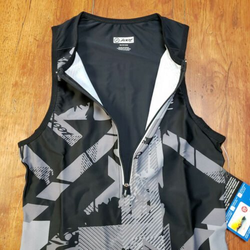 Details about  / Zoot Mens X-Small Tri Tank Performance Top Black Gray Jersey Triathlon Shirt XS