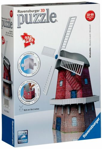 216 Pieces Ravensburger Windmill Building 3D Jigsaw Puzzle 