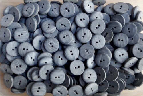 W786 20mm 32L Grey Charcoal Brush Effect 2 Hole Cardigan Craft Sewing Buttons