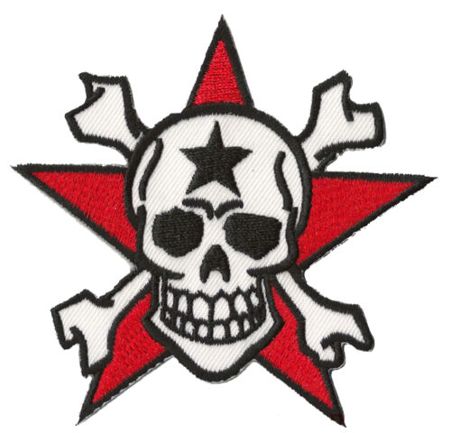 Details about  / Patch Badge Coat of Arms Patch Skull Star Red Punk Fusible DIY