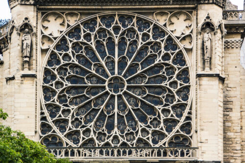 Rose Window of Notre Dame Cathedral Paris France Photo Art Print Poster 18x12 in