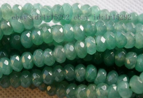 5x8mm Natural Faceted Green Emerald Abacus Rondelle Loose Beads Gemstone 15" 