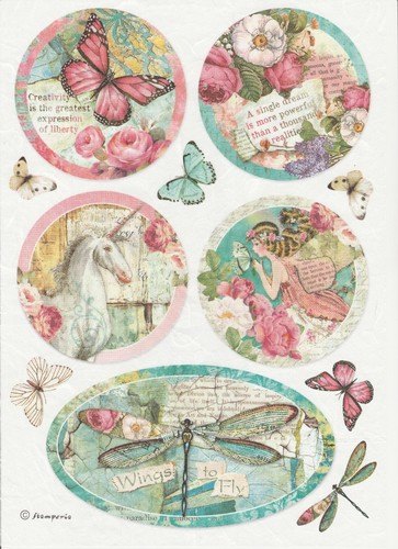Rice Paper for Decoupage Scrapbook Craft Sheet Wonderland Fantasy
