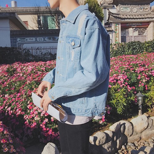 Vintage Men/'s Retro Denim Cotton Jean Jacket Coat Casual Outwear Denim Overcoat
