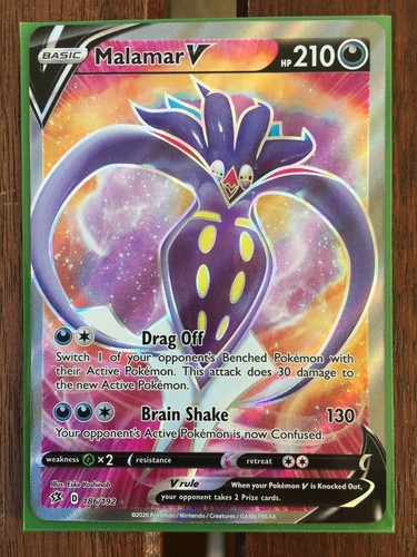 Pokemon Card MALAMAR V Ultra Rare Full Art 186//192 REBEL CLASH *MINT*