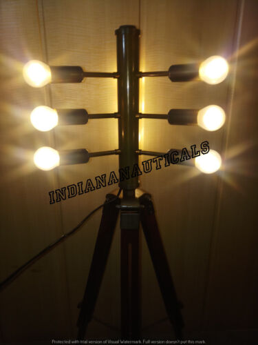 Vintage Nautical Lighting Searchlight Spotlight Theater Light Floor Lamp Tripod* 