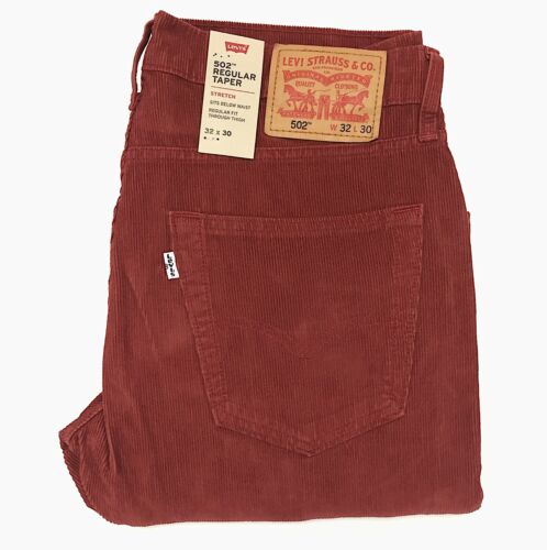 Details about   Levi's Men's 502 Regular Taper Corduroy Pant Rally Red Stretch Fit Fabric 