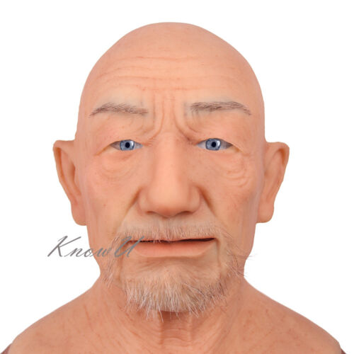 Halloween Mask Old William Realistic Silicone Masquerade Full Head Tricky Props