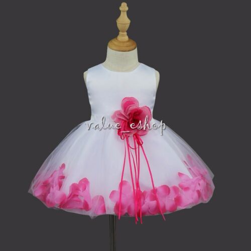 Petals Flower Girl Dress Princess Formal Birthday Party Bridesmaid Gowns Pageant