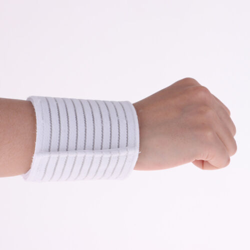 2pcs Sport Verletzung Bandage Elastische Armbänder Handgelenkstütze Weiß