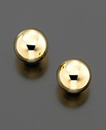 0.24/" Solid 14k Yellow Gold 6mm Childrens Ball Screw-Back Earrings SHINY