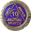 10 Month AA Medallion Reflex Purple Gold Plated Sobriety Chip Coin
