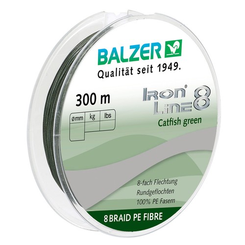 Balzer Iron Line 8 Catfish Wels 300 m Spule geflochte Schnur 0,08 EUR//m