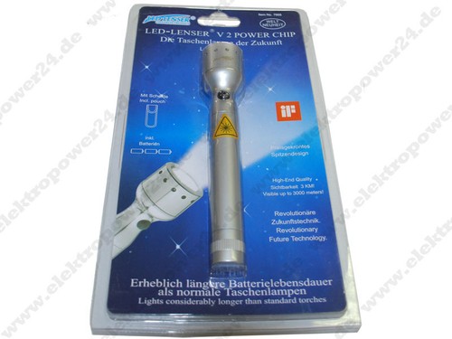 2x LED LENSER 7668 Power Chip V2 LED-Lampe//Taschenlampe mit Tasche Leuchte NEU