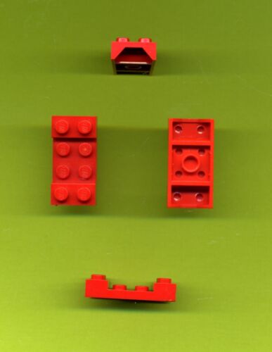 Rot Platte Lego--3788 4 Stück 2 x 4 Kotflügel 