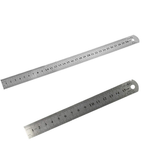 Ruler 6 Inch//15 cm Scale Measuring Metric Office DIY Brass Metal Math Supplies