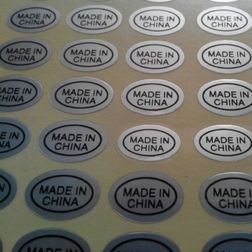 MADE IN CHINA Label Sticker 12*8mm 900pcs/lot Silver Color Oval Matte Silver PET 