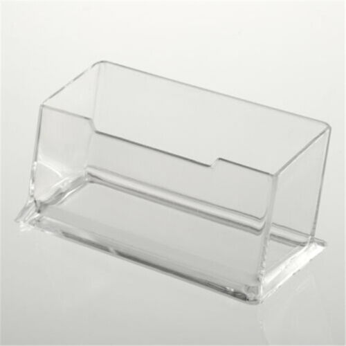 New plastic Ridged Clear Acrylic Business Card Table Counter Desk Top Holder.p