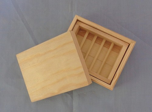 Natural Wood Box Soap Rack Jewelry Craft Case Dowel Tools Saver Holder