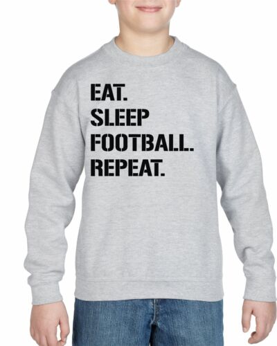 Eat Sleep Football Répéter Kids Sweat Outdoor Sports Soccer Player Pull