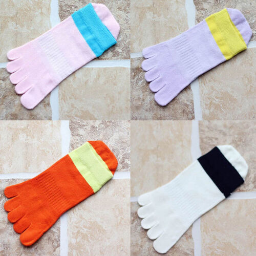 Womens Cotton Toe Socks Pure Sports Five Finger Socks Breathable 8colors FJ 