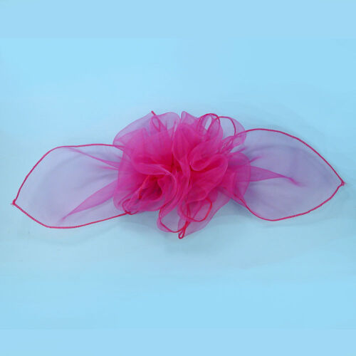 Large Puffy Organza French Clip Barrette Bow with Streamers H718 