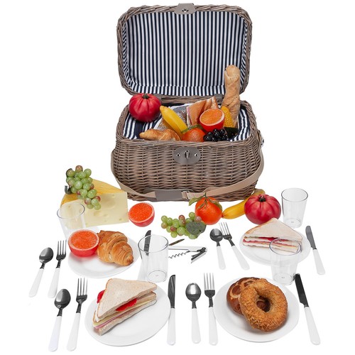 anndora Picknick Korb Isolierfach groß Bestecktasche 21 Teile 4 Personen